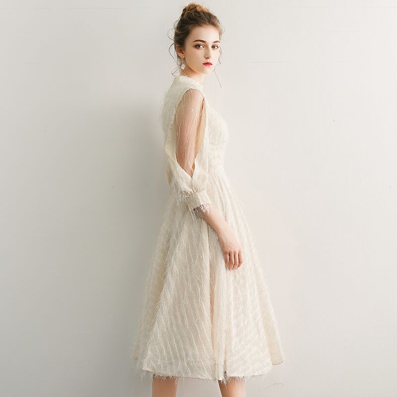 Homecoming Dresses: Evening Dresses V-Neck A-Line Lace Prom