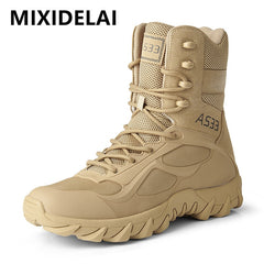 Men High Quality Brand Military Leather Boots Special Force Tactical Desert