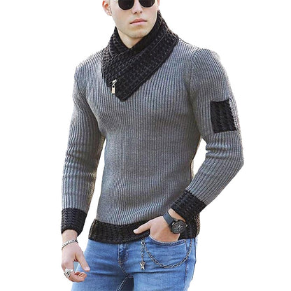 Sweater Turtleneck Men Winter Fashion Vintage Style Sweater Male Slim Fit