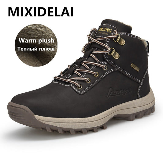 Outdoor Fashion Leather Men Boots Comfortable Men Shoes Waterproof Ankle Boots