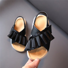 Summer Children's Sandals Leather Ruffles Toddler Kids Shoes Cute Baby Shoes