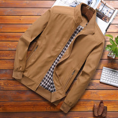 Spring Autumn Casual Solid Fashion Slim Bomber Jacket Men Overcoat