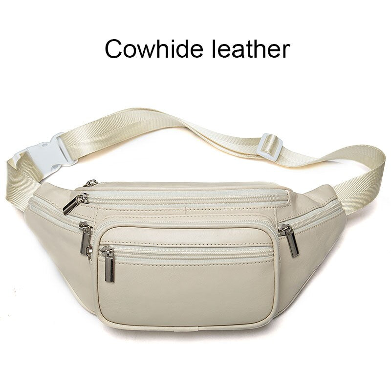 Genuine Leather Belt Bag Women's Waist Bags For Women Fanny Pack