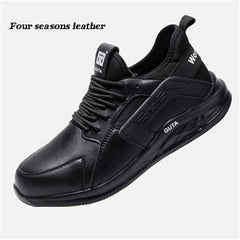 Men Safety Shoes, Anti-Smashing, Anti-Stab, Breathable, Soft, All-Season