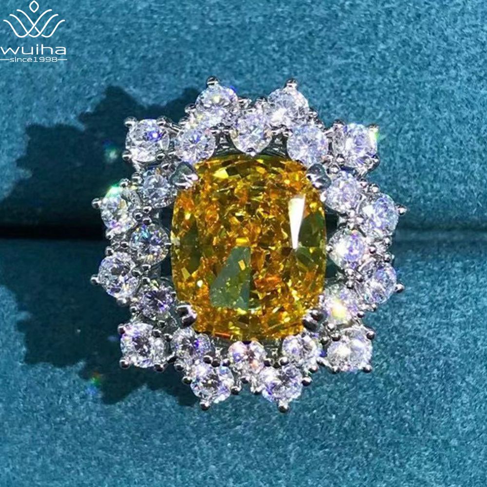 Solid 925 Sterling Silver 3EX Cushion Cut 6CT VVS Pink Created Moissanite