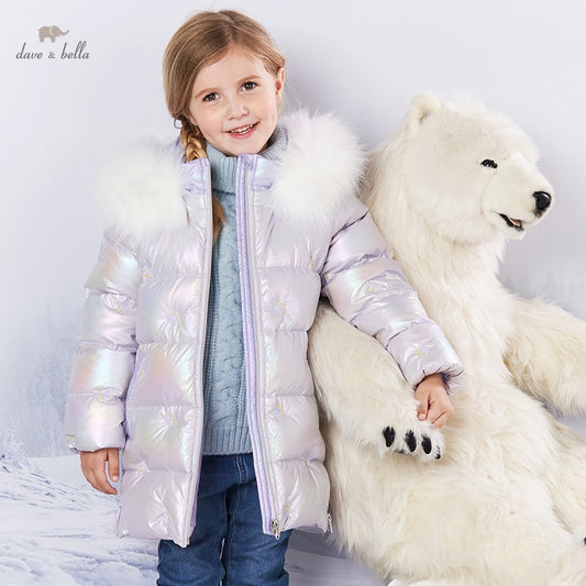 winter baby girls fashion  color hooded down coat