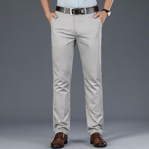Spring summer men's pants business high quality brand stretch straight pants
