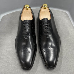Size 38 To 47 Mens Oxford Shoes Wingtip Genuine Calf Leather Luxury Brand Lace