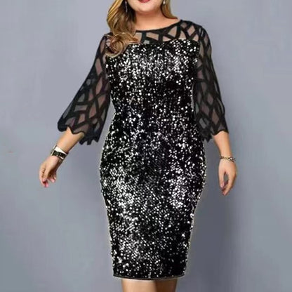 Plus Size Clothing For Women Midi Dress Mother Bride Groom Outfit Elegant