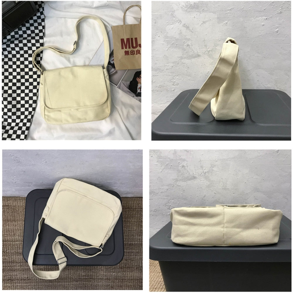 Solid Color Designer Fashion Women's Shoulder Bags High Quality Canvas Ladies