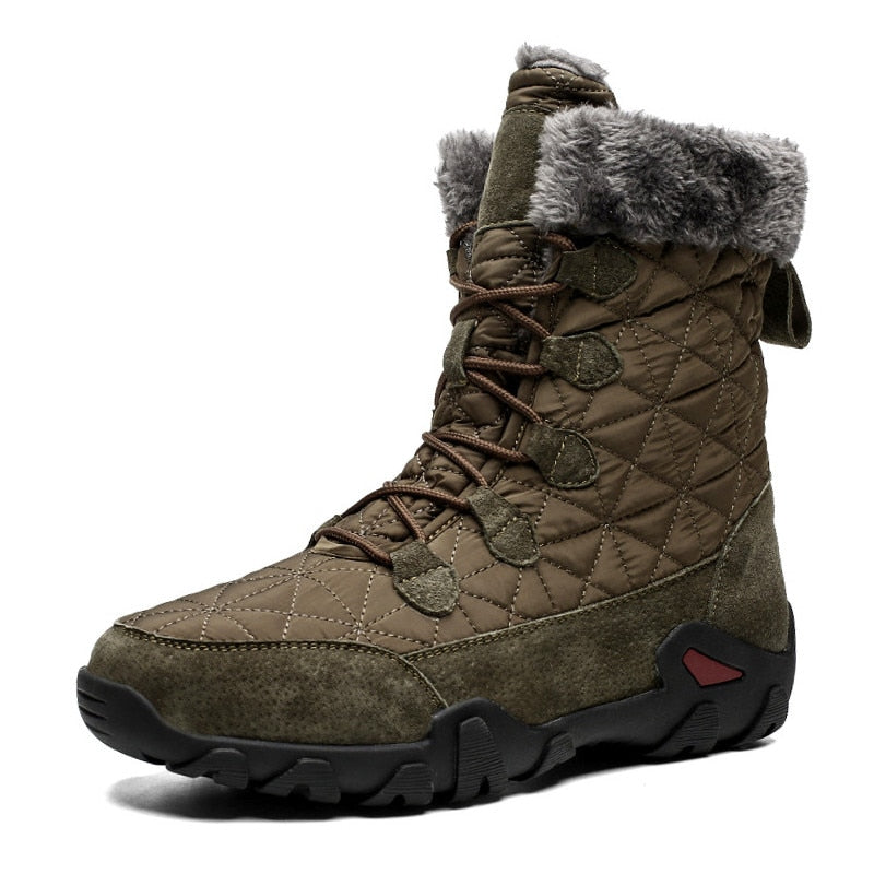 Winter High Help Men Snow Boots Waterproof Man Boots Man Fur Thick Plush