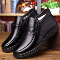 Genuine Leather Shoes Men Winter Boots Warm Cotton Shoes for Cold Winter