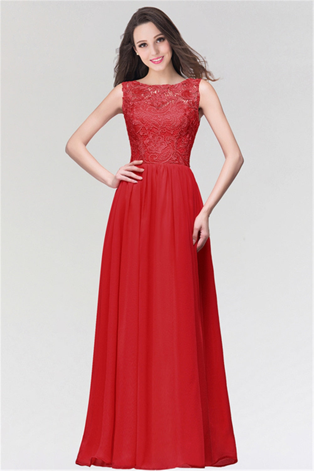 Homecoming Dresses: Chiffon Lace Long Prom Dresses for Women Appliques