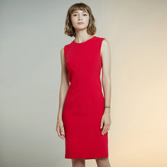 women style dress solid Cape slim dress short sleeve red Dress female