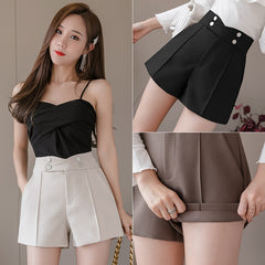 Suits Shorts Women Summer High Waist Solid Black Office