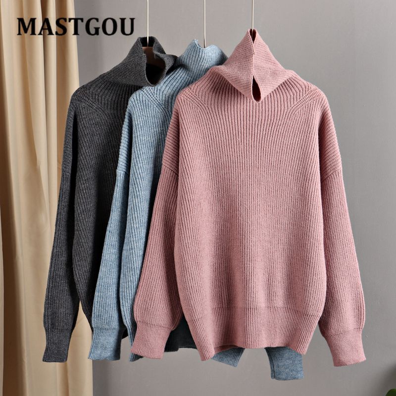 Wool Women's Sweater Autumn Winter Warm Turtlenecks Casual
