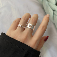 Trendy Gold Butterfly Rings For Women Men Lover Couple Rings Set