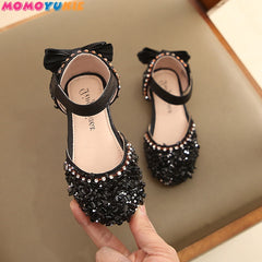 Children Princess Shoes Baby Girls Flat Bling Leather Sandals Fashion