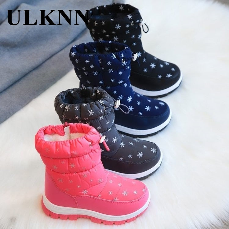 Snow Boots For Children Winter Girl Cotton-padded Soft Bottom Shoes