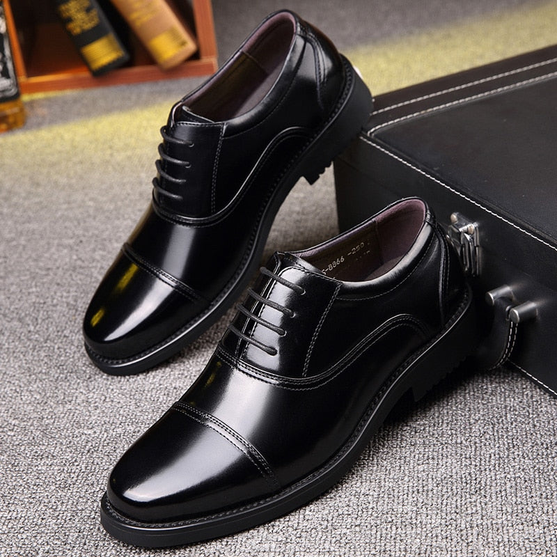 Man Split Leather Shoes Rubber Sole EXTRA Size 48 Man Business