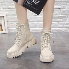 Woman Ankle Boots Flat Heel Shoes Women Lace Up Winter Autumn Shoes