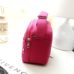 Fashion Polka Dot Multicolor Printed Canvas Women's Crossbody Bag Trend