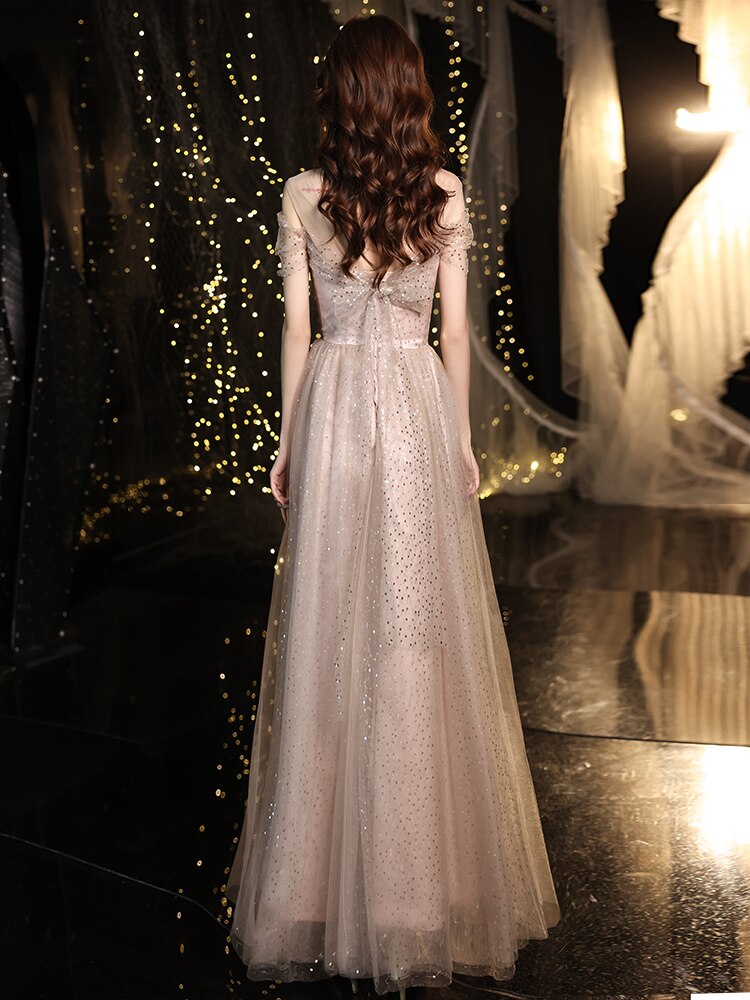 Evening wear Dresses: Off Shoulder A Line Prom Dress  Fashion Sequins