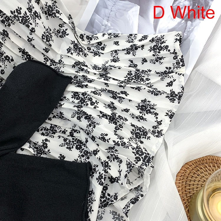 Fashion Elegant Vintage Leopard Print Pleated Skirt Elastic High Waist Long