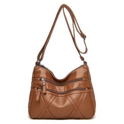 High Quality Women's Soft Leather Shoulder Bags Multi-Layer Classic Crossbody