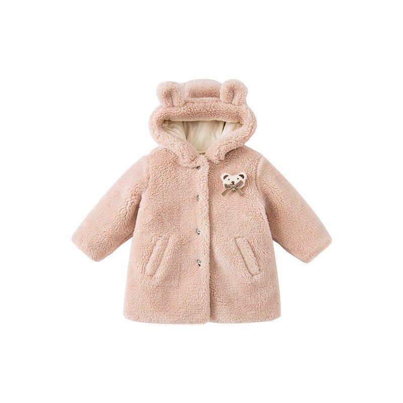 winter baby girls fashion bow cartoon padded coat children