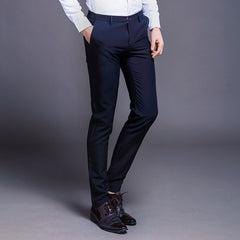 Cotton Men Suit Pants Straight Spring Autumn Long Male Classic