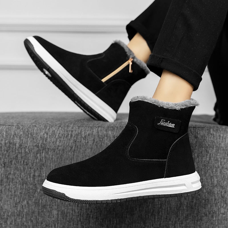 Winter Men Boots Plush Warm Snow Boots for Men Sneakers Fashion Ankle Man