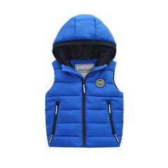 Children Vest Babys Winter Warm Hooded Down Cotton Vest