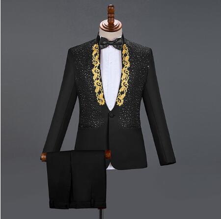 Tuxedo for Mens: Red Diamond Floral Men Suits for Wedding Mens Suits 3 Piece