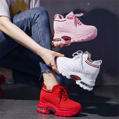 Woman Ulzzang Fashion Platform Sneakers Wedge Shoes For Women 8.5cm Height