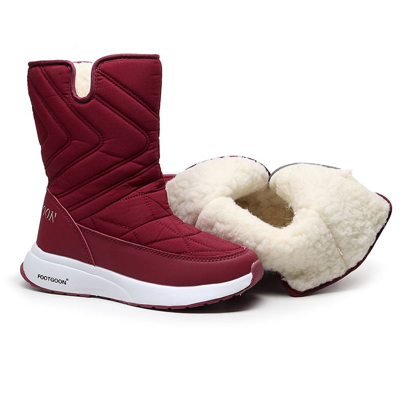 Women Boots Non-slip Waterproof Winter Ankle Snow Boots Platform