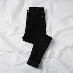 Winter Thick Velvet Women jeans High Waist Skinny Jeans Simple