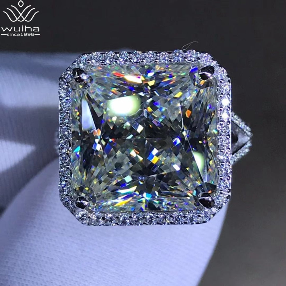Luxury 925 Sterling Silver 3EX Radiant Cut 8ct D Color Created Moissanite