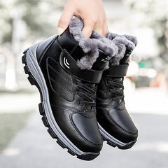 Nine o'clock Winter Couple Casual Boots Stylish Leather High-top Sneaker