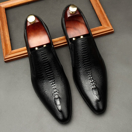 Handmade Mens Wedding Oxford Shoes Black Khaki Genuine Leather