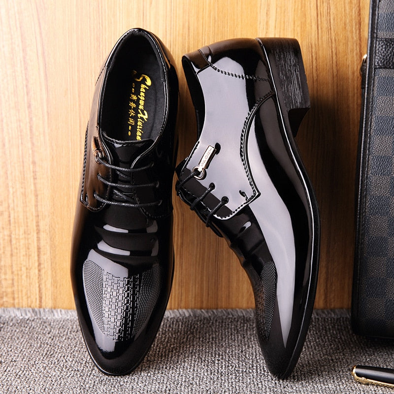 Mazefeng Men Wedding Shoes Microfiber Leather Formal Business Pointed