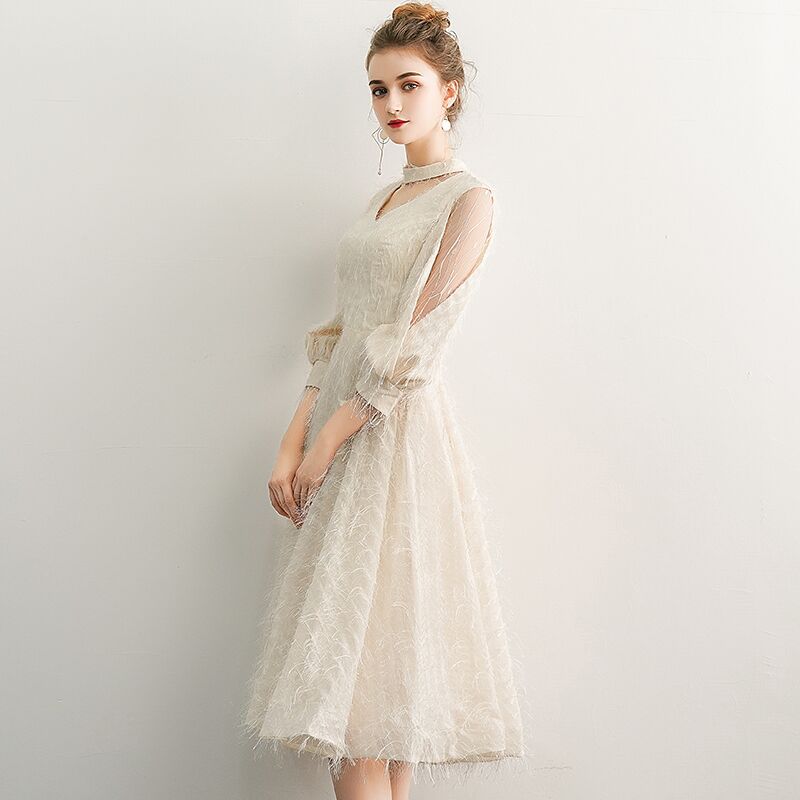 Homecoming Dresses: Evening Dresses V-Neck A-Line Lace Prom