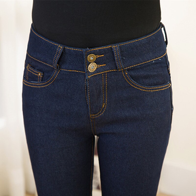 Winter Jeans Women Fleeces Inside Thickening Denim Pants