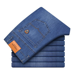 Spring and Summer Brand Fitted Straight Lightweight Jeans Classic