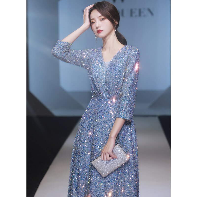 Evening wear Dresses: Elegant Robe De Soiree Zipper Women Party Dresses Plus Size