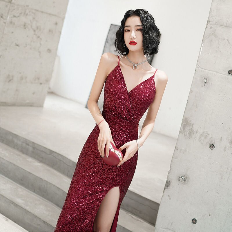 Homecoming Dresses: Prom Dresses Long Sequin Mermaid Evening Party Dress