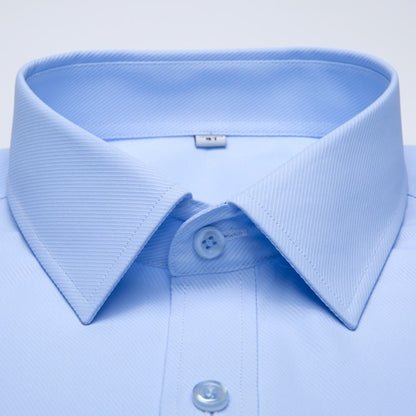 Men's Long Sleeve Standard-fit Solid Basic Dress Shirt Patch