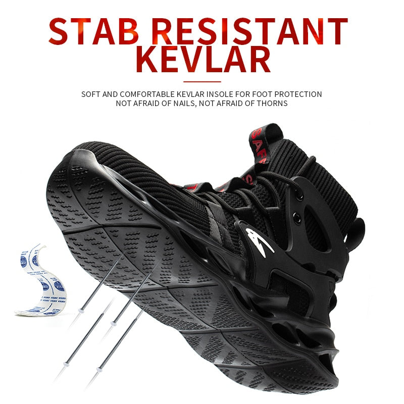 Man Safety Shoes Puncture-Proof Work Sneakers Lightweight Work Shoes Men