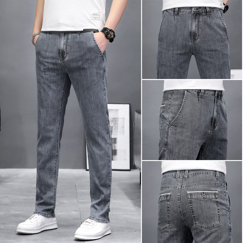 Stretch Skinny Jeans Men Fashion Casual Slim Fit Denim Designer Elastic Pants