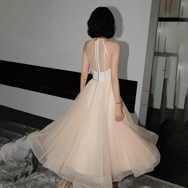 Homecoming Dresses: Empire Tulle Zipper Back A-Line Woman Formal Prom Party Gowns